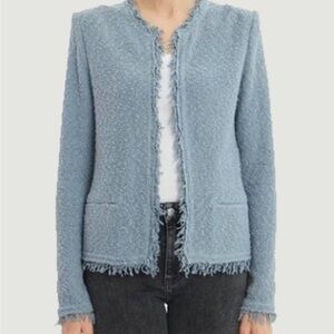 IRO shavani fringe jacket size 40 in blue